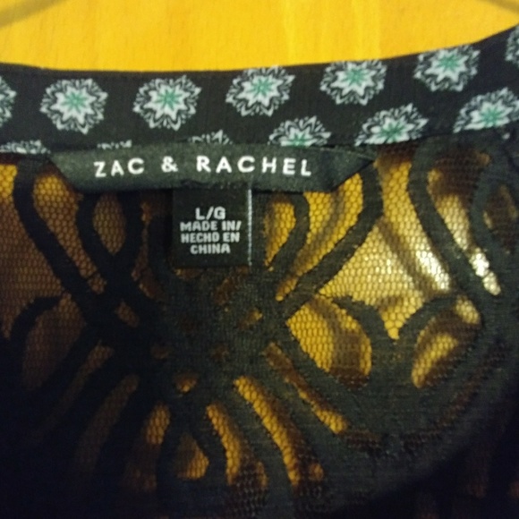 Black dressy ladies top with lace - Picture 2 of 3